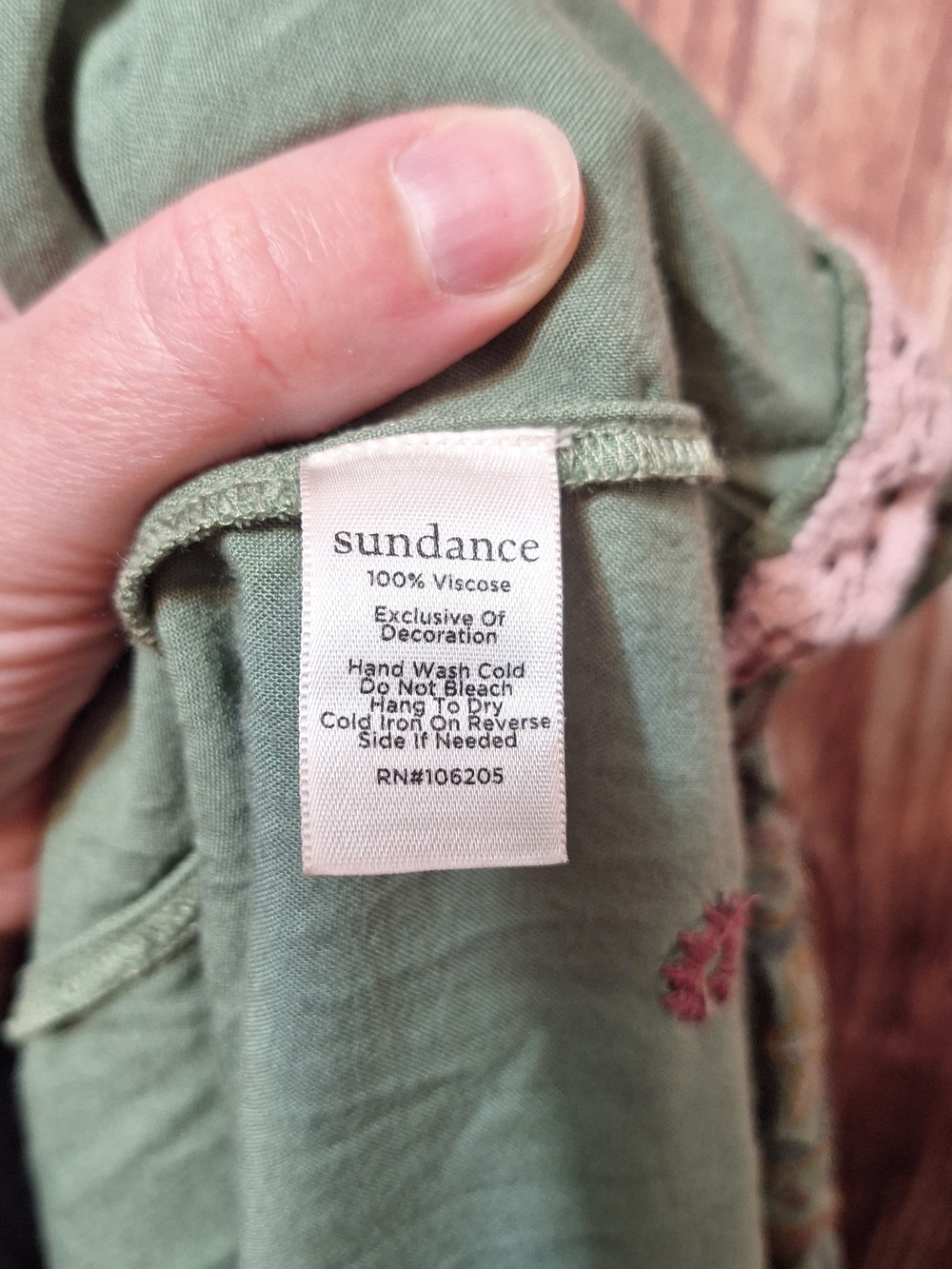 Sundance Sage Green Embroidered Boho Midi Dress Size Medium - Picture 8 of 8